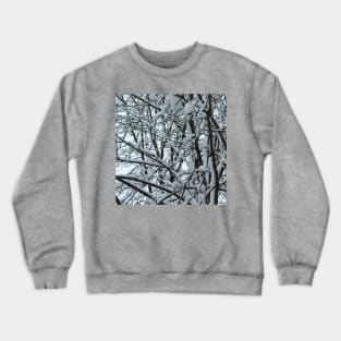 Snowstorm on tree branches in Chicago Crewneck Sweatshirt